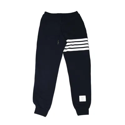 THOM BROWNE THOM BROWNE STRIPED LOOPBACK 4 BAR SWEATPANTS NAVY