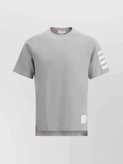 THOM BROWNE STRIPED SLEEVE COTTON T-SHIRT