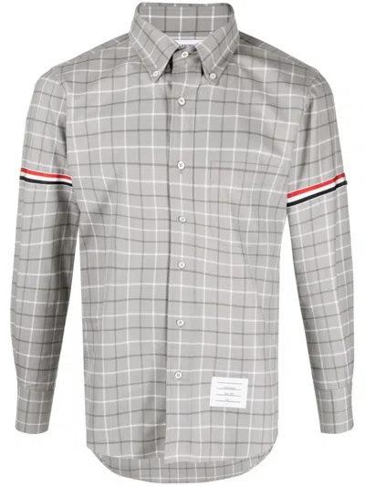 THOM BROWNE TATTERSALL-CHECKED COTTON SHIRT