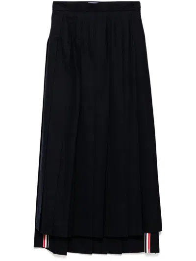 THOM BROWNE TWILL PLEATED SKIRT