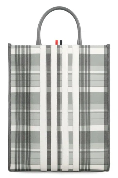 THOM BROWNE VERTICAL LEATHER TOTE