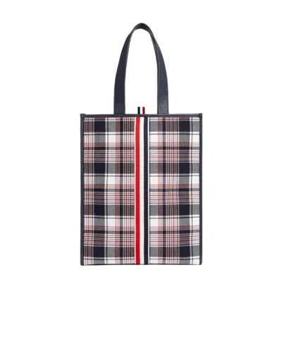 THOM BROWNE VERTICAL RWB-WEBBING STRIPE TOTE BAG