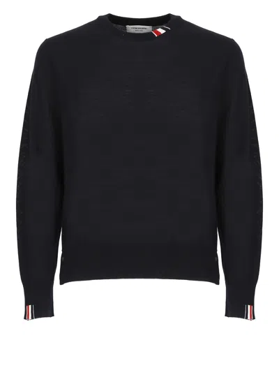 THOM BROWNE VIRGIN WOOL CREW-NECK SWEATER