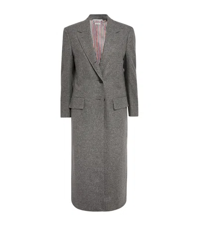 THOM BROWNE WIDE-LAPEL OVERCOAT