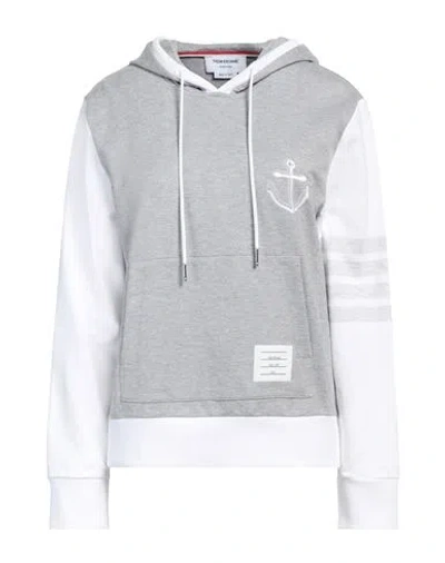 THOM BROWNE THOM BROWNE WOMAN SWEATSHIRT LIGHT GREY SIZE 3 COTTON, ELASTANE
