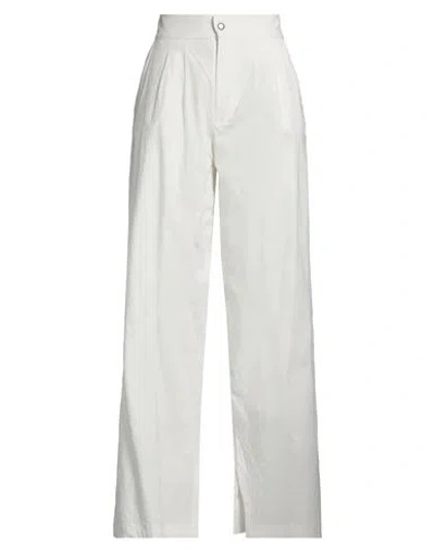 THOM KROM THOM KROM WOMAN PANTS WHITE SIZE L LINEN, VISCOSE, POLYAMIDE, ELASTANE