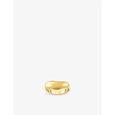 THOMAS SABO WOMENS ORGANIC SHAPE 18CT YELLOW GOLD PLATED 925 STERLING SILVER RING