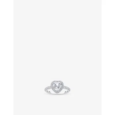 THOMAS SABO WOMENS WHITE HEART-SHAPED HALO 925 STERLING SILVER AND CUBIC ZIRCONIA RING