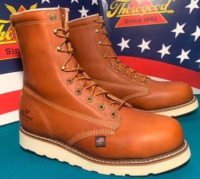 THOROGOOD THOROGOOD MEN SIZE 11 D PLAIN TOE 814-4364 WEDGE BOTTOM 8INCH BOOTS USA MADE