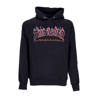 THRASHER MEN'S DOUBLE FLAME NEON HOOD SWEATSHIRT BLACK/NEON