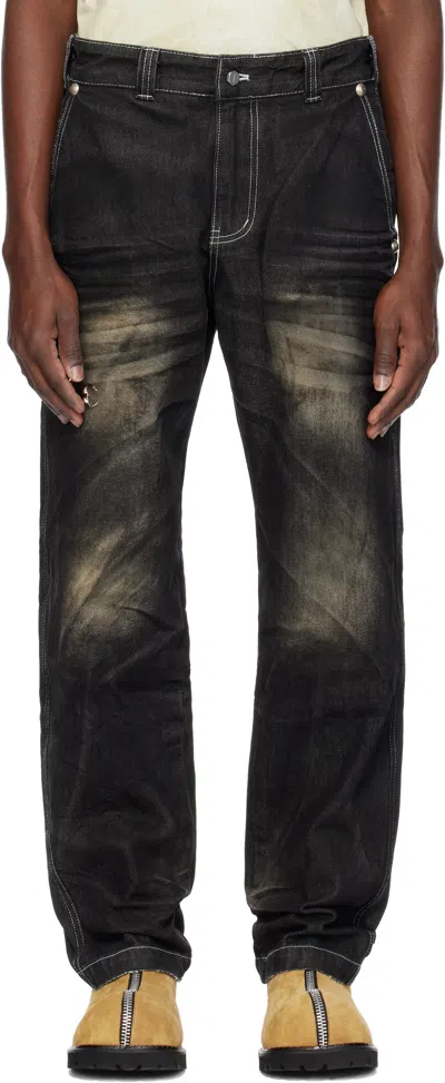 THUG CLUB BLACK DICKIES EDITION FADED JEANS