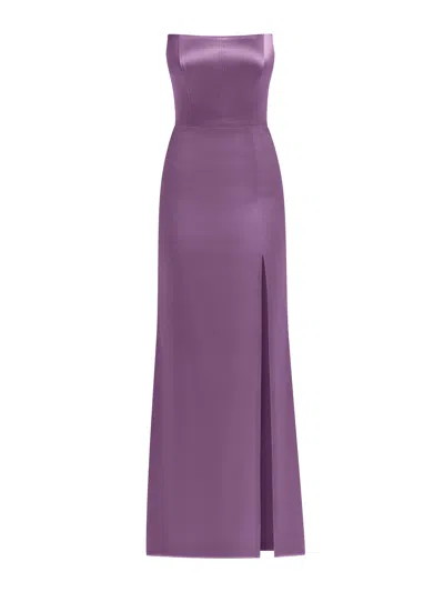 TIA DORRAINE WOMEN'S QUEEN OF HEARTS SATIN MAXI DRESS - PURPLE