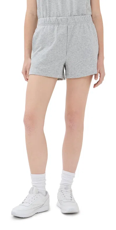 TIBI LIGHT WEIGHT SWEATSHIRTING SHORT SHORTS HEATHER GREY