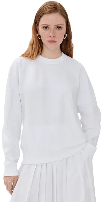 TIBI LIGHTWEIGHT CREW NECK SWEATSHIRT WHITE