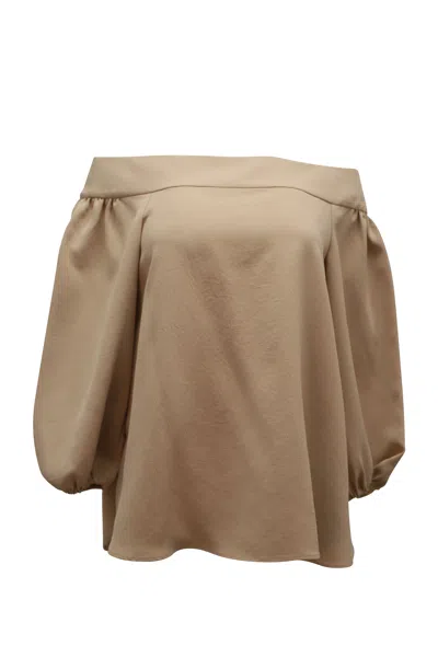 TIBI OFF SHOULDER TOP IN BEIGE POLYESTER