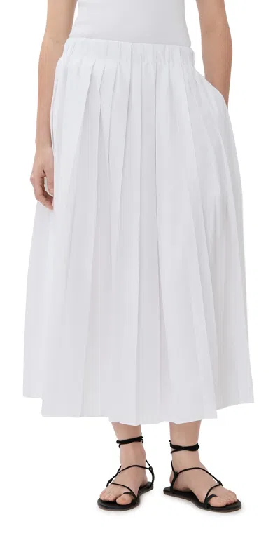 TIBI PLEATED PULL-ON SKIRT WHITE