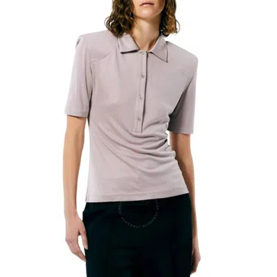 TIBI TIBI WHEAT LEAN POLO SHIRT