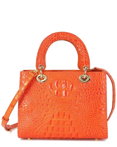 TIFFANY & FRED PARIS TIFFANY & FRED PARIS ALLIGATOR-EMBOSSED LEATHER SATCHEL