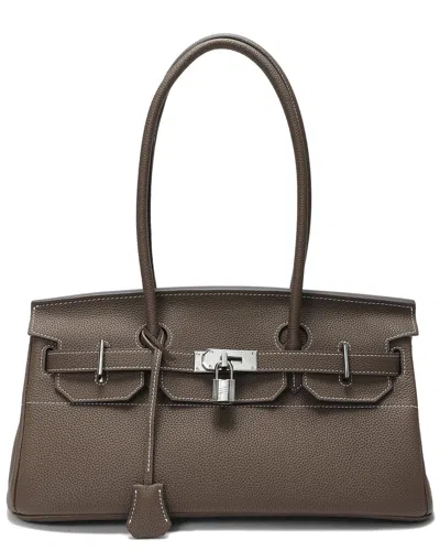 TIFFANY & FRED PARIS TIFFANY & FRED PARIS STRUCTURED LEATHER TOP-HANDLE TOTE