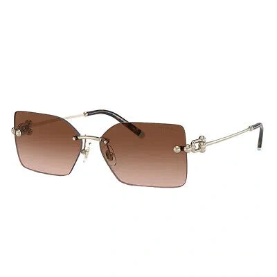 TIFFANY & CO TIFFANY & CO. TF 3088 61773B PALE GOLD METAL SUNGLASSES BROWN GRADIENT LENS