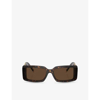 TIFFANY & CO WOMENS BROWN TF4197 RECTANGLE-FRAME TORTOISESHELL ACETATE SUNGLASSES