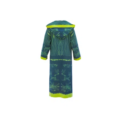 TIGER AND THE MONKEY WOMEN'S YELLOW / GREEN THE VERONICA ORGANIC HANDLOOMED COTTON KAFTAN DRESS