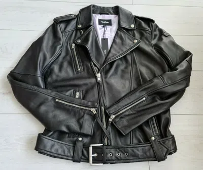 TIGHA TIGHA HERREN BIKER LEDERJACKE BONE BLACK SIZE L