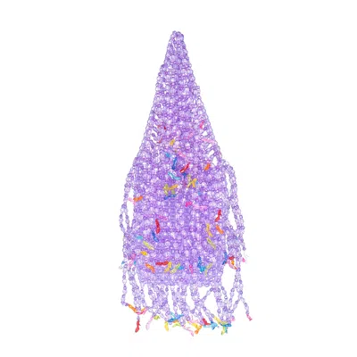 TILLIE BEADS WOMEN'S BLUE / PURPLE PURPLE FRINGE MINI BAG