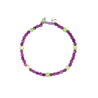 TILLIE BEADS WOMEN'S PURPLE MIMOSA WEAR CARNIVAL BEAD NECKLACE