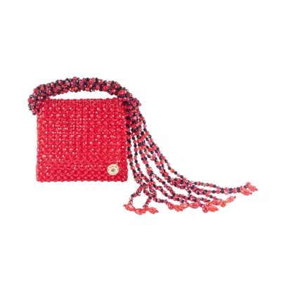 TILLIE BEADS WOMEN'S RUBY RED GARLAND MINI BEAD BAG
