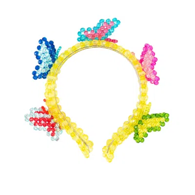 TILLIE BEADS WOMEN'S BUTTERFLY YELLOW BEAD HEADBAND