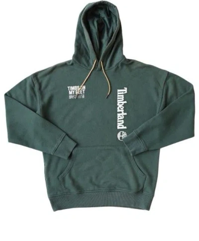 TIMBERLAND Timberland Logo and Back Words Hoodie 'Green'