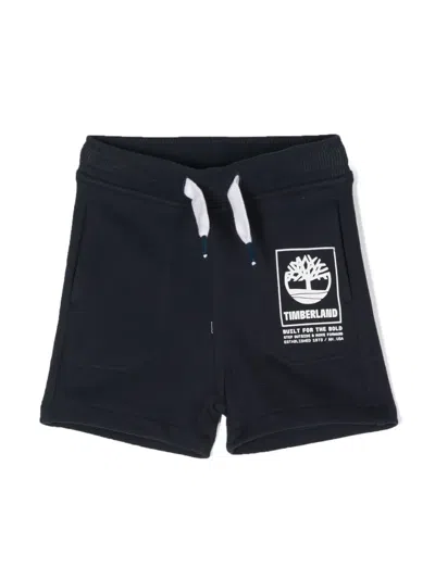 TIMBERLAND LOGO-PRINT TRACK SHORTS