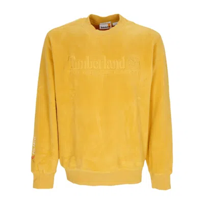 TIMBERLAND MEN'S LINEAR LOGO CREWNECK SWEATSHIRT MINERAL YELLOW