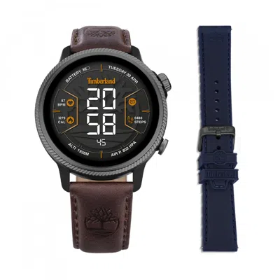 TIMBERLAND SMARTWATCH TIMBERLAND TRAIL FORCE SMARTWATCH SET TDIGB0064502-SET – BLACK CASE, INTERCHANGEABLE BROWN LEATHER A
