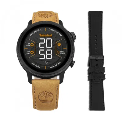 TIMBERLAND SMARTWATCH TIMBERLAND TRAIL FORCE S1 GPS SMARTWATCH TDIGB0064503-SET – BLACK CASE, LEATHER AND SILICONE STRAPS