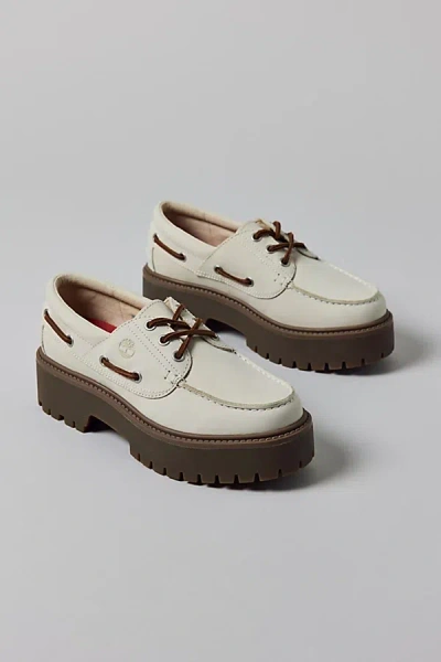 TIMBERLAND WOMEN'S STONE STREET BOAT SHOE IN OFF/WHITE NUBUCK, WOMEN'S AT URBAN OUTFITTERS