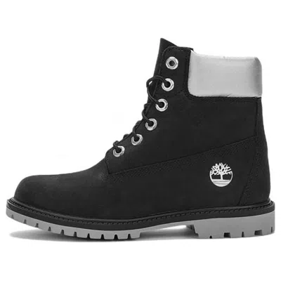 TIMBERLAND (WMNS) Timberland 6 Inch Heritage Cupsole Waterproof Boots 'Black Nubuck with Silver Collar'