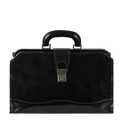 TIME RESISTANCE SMALL LEATHER DOCTOR BAG FOR WOMEN IN BLACK - DAVID COPPERFIELD