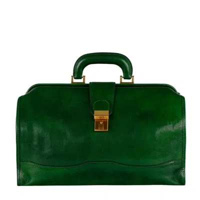 TIME RESISTANCE SMALL LEATHER DOCTOR BAG FOR WOMEN IN GREEN - DAVID COPPERFIELD