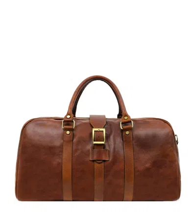 TIME RESISTANCE WOMENS COGNAC BROWN MATTE LEATHER TRAVEL BAG - TENDER IS THE NIGHT
