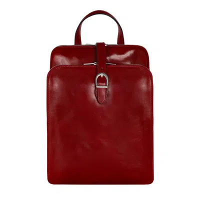 TIME RESISTANCE WOMENS CONVERTIBLE LEATHER BACKPACK SHOULDER BAG RED - CLARISSA