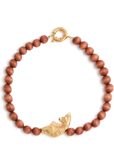 TIMELESS PEARLY TIMELESS PEARLY FISH WOODEN-BEADED NECKLACE