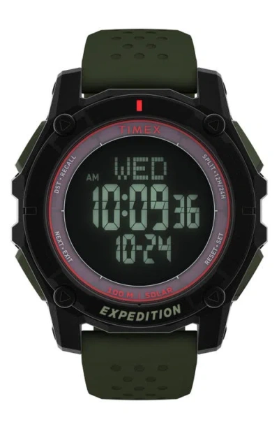 TIMEX TIMEX® EXPEDITION RIDGE SOLAR DIGITAL SILICONE STRAP WATCH, 49MM