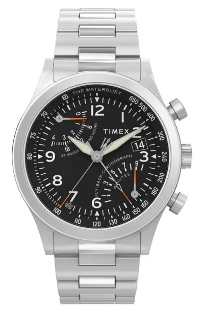 TIMEX TIMEX® WATERBURY TRADITIONAL FLY BACK CHRONOGRAPH BRACELET WATCH, 43MM