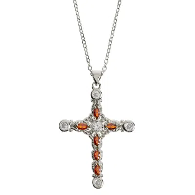 TIMI OF SWEDEN WOMEN'S GOLD AZURA - CRYSTAL CROSS NECKLACE SILVER
