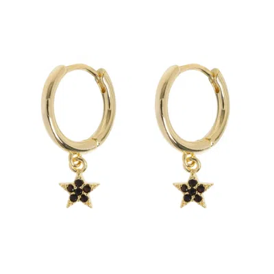 TIMI OF SWEDEN WOMEN'S GOLD ELVIRA - CRYSTAL STAR HOOP EARRINGS