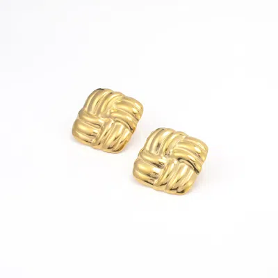 TIMI OF SWEDEN WOMEN'S GOLD HILDE - KNOT STUD EARRINGS STAINLESS STEEL
