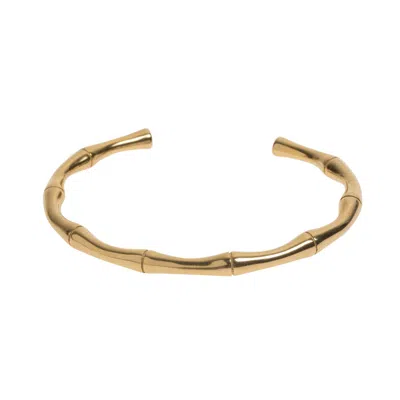 TIMI OF SWEDEN WOMEN'S GOLD TYRA - BAMBOO BANGLE BRACELET STAINLESS STEEL