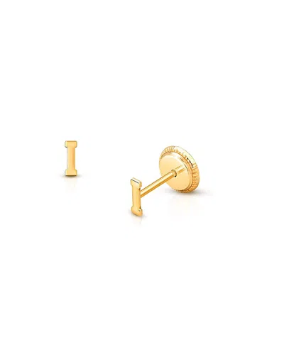 TINY BLESSINGS GIRLS' 14K GOLD TINY INITIAL STUDS SCREW BACK EARRINGS - LITTLE KID, BIG KID
